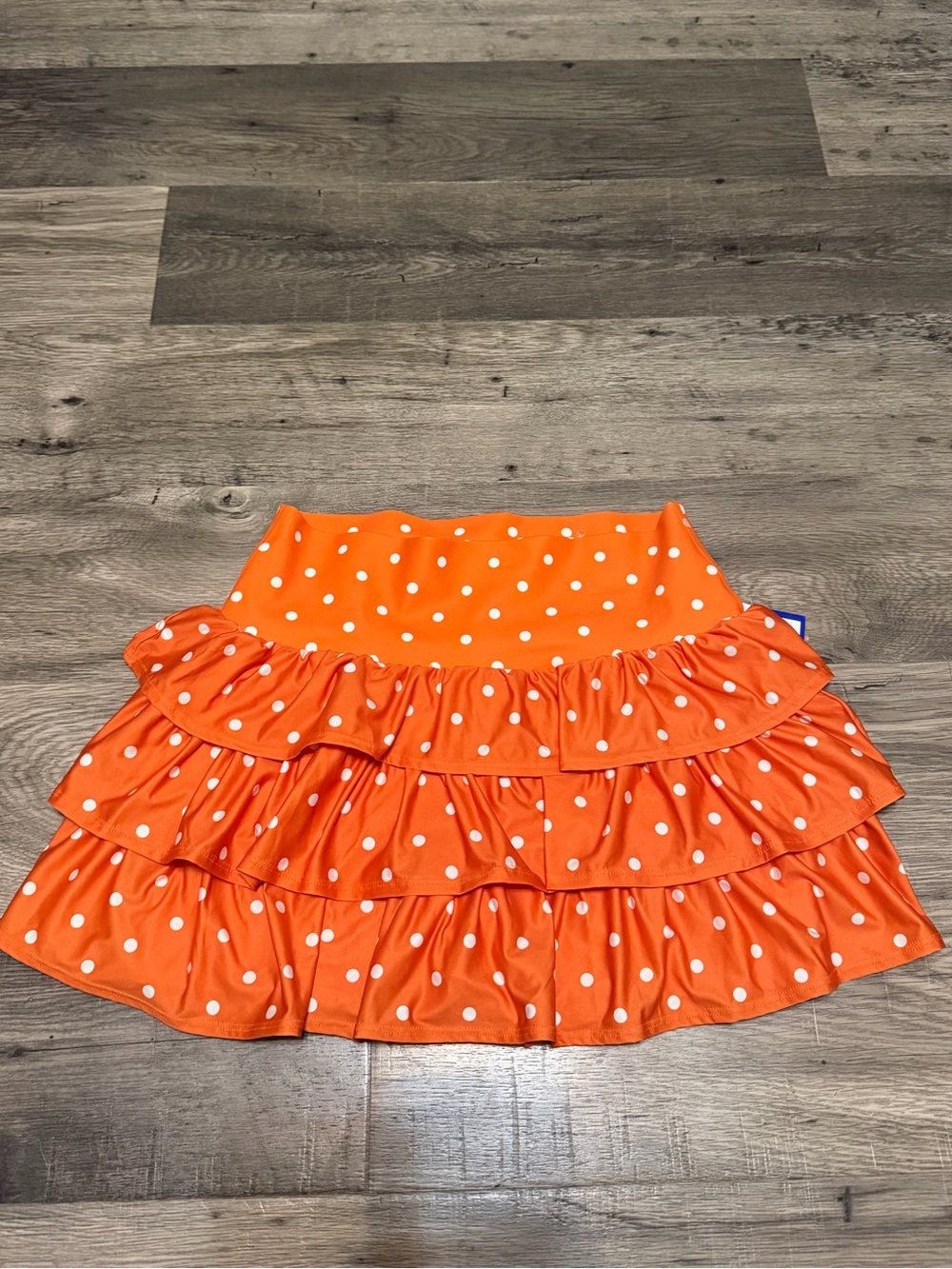 JoyLab Women's Tiered Ruffle Polka Dot Skort Size M Tame Tangerine NWT